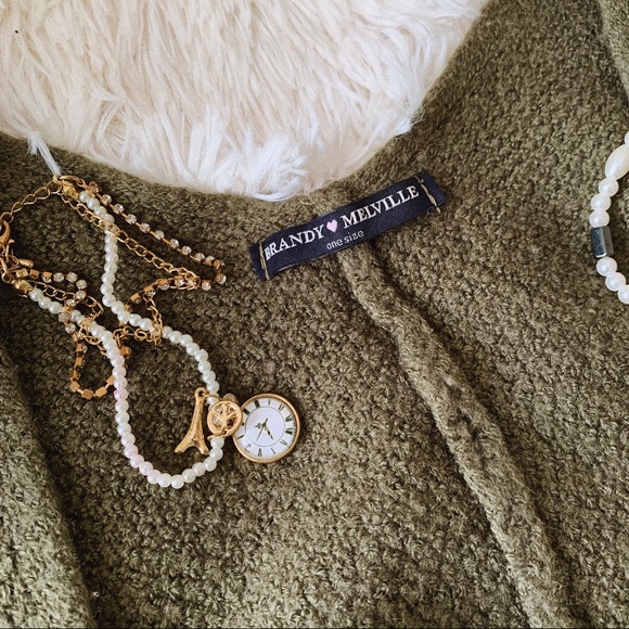 RARE Brandy Melville Olive Green Caroline Cardigan - Picture 3 of 7